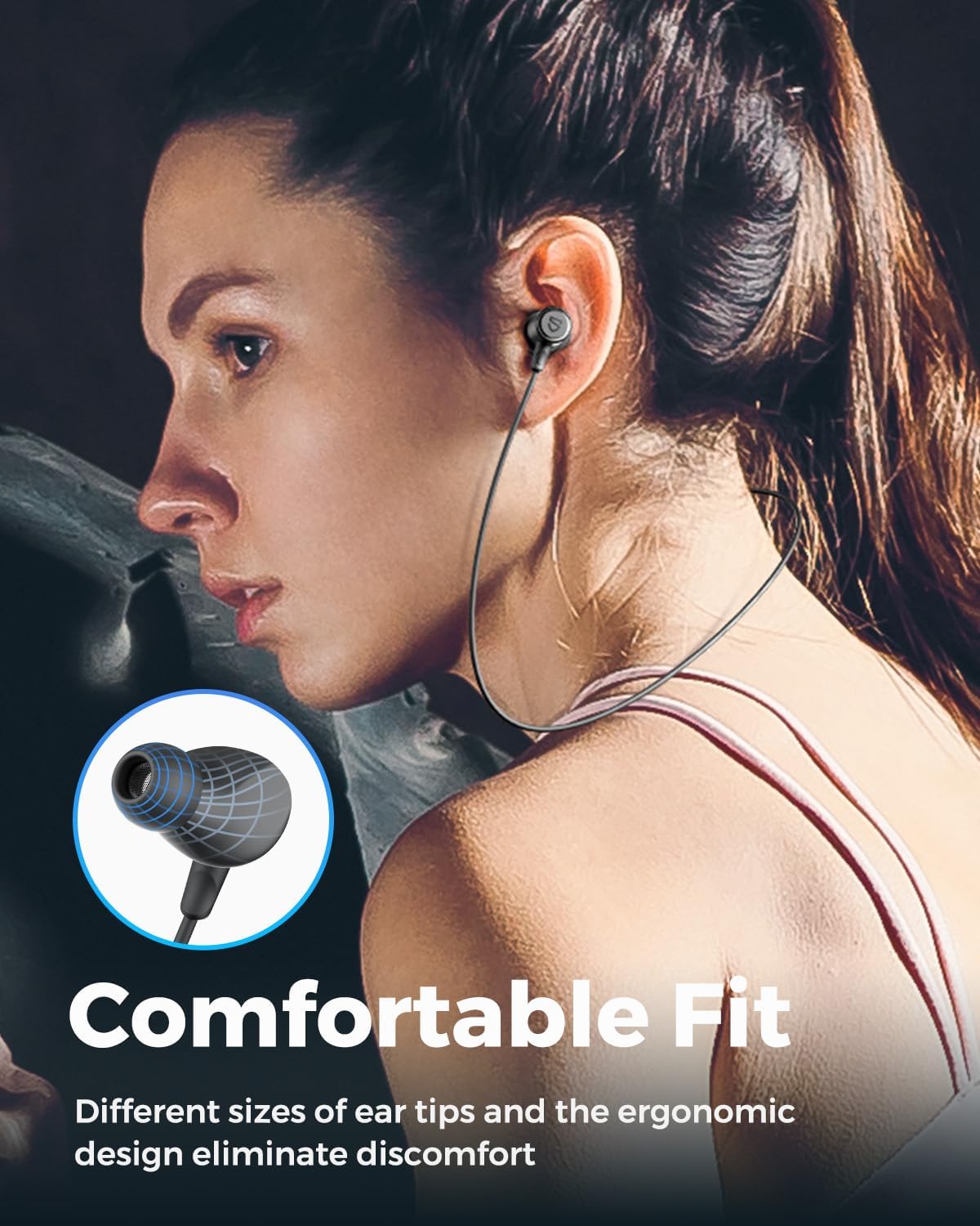 SoundPEATS Bluetooth Earphones, Wireless 5.2 Magnetic Earbuds, in-Ear IPX5 Sweatproof Headphones with Mic (12 Hours Playtime, APTX-HD, ENC Noise Cancellation, 10mm Drivers) (Q30 HD+)