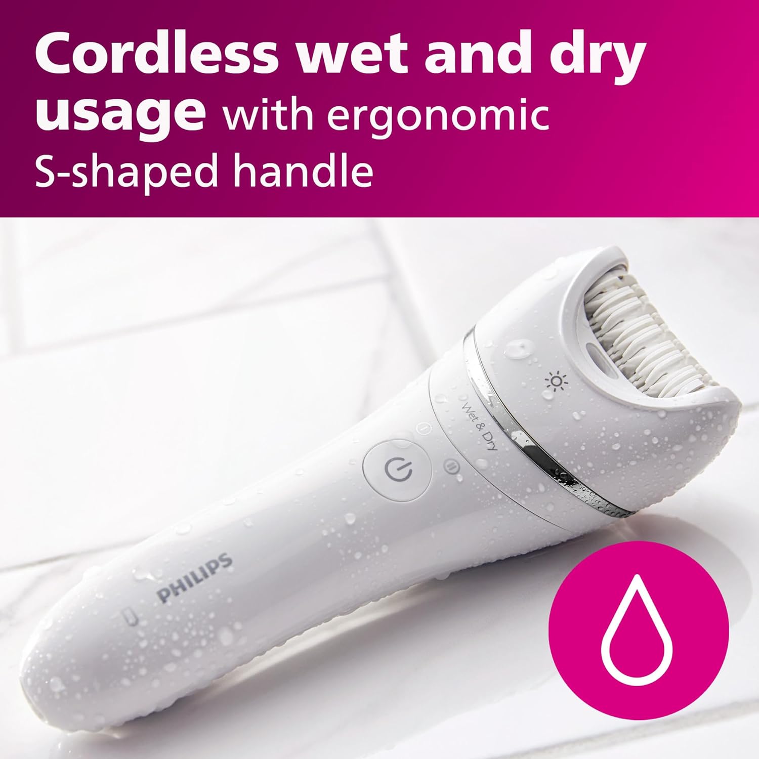 Philips Epilator Series 8000, Wet & Dry Epilator, BRE700/14