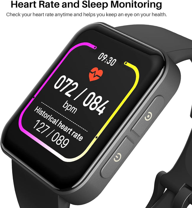 TOZO S1 Smart Watch Bluetooth 5.0 Activity Tracker with Heart Rate Monitor Sleep Monitor Pedometer and Calorie Counter IPX8 Waterproof 1.54-inch Touchscreen Compatible with iPhone & Android Phones