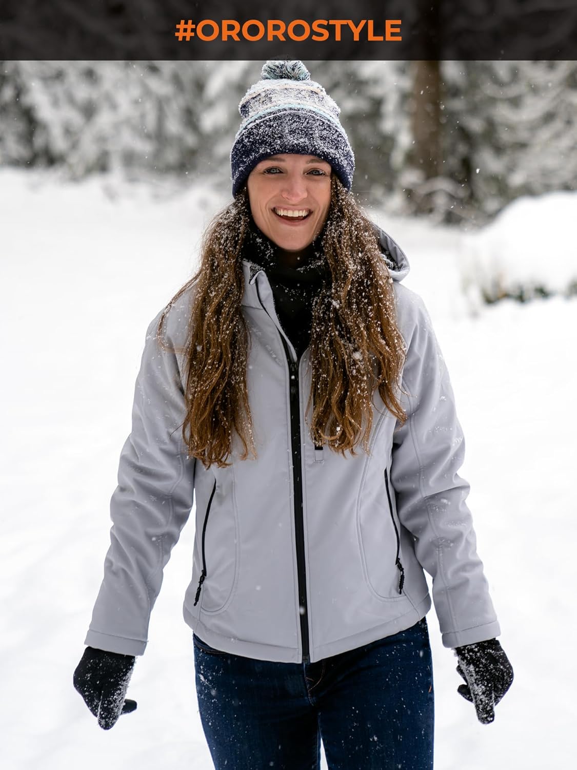 ORORO Women's Heated Jacket with 4 Heat Zones and Battery, Up to 10 Hours of Warmth