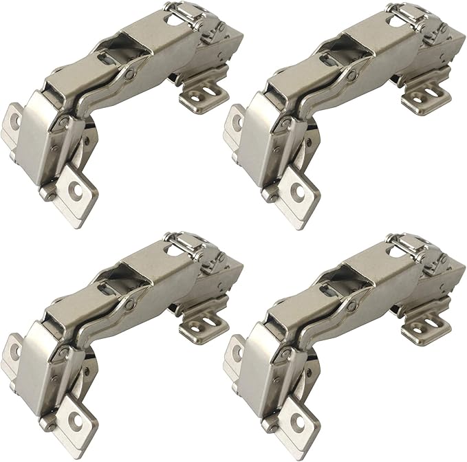 LIKERAINY 165-175 Degree Inset Hinges 35mm with Damper Soft Closing Clip on Assembly Kitchen Cabinet Cupboard Wardrobe Door Hinge Pack of 4