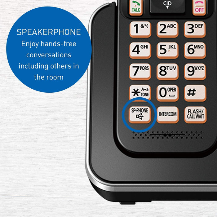 Panasonic DECT 6.0 Expandable Cordless Phone with Call Block - 1 Cordless Handset - KX-TGC380CB (Black)