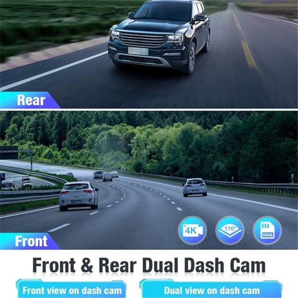 OMBAR Dash Cam Front and Rear 4K/2K/1080P+1080P 5G WiFi GPS