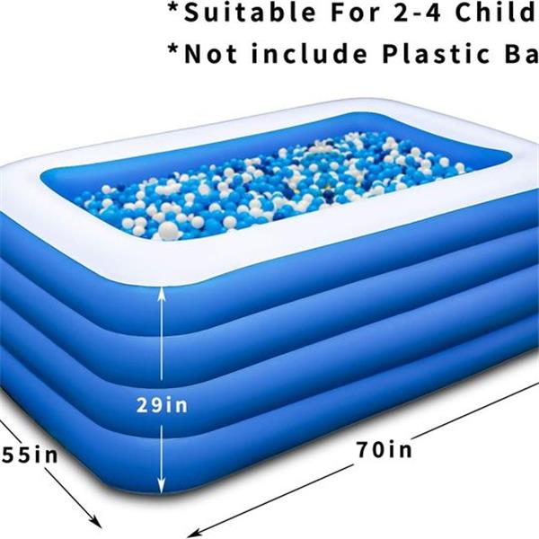 Inflatable Swimming Pool,70x55x29 inch Inflatable Family Swimming Pool, Summer Water Party, Tod