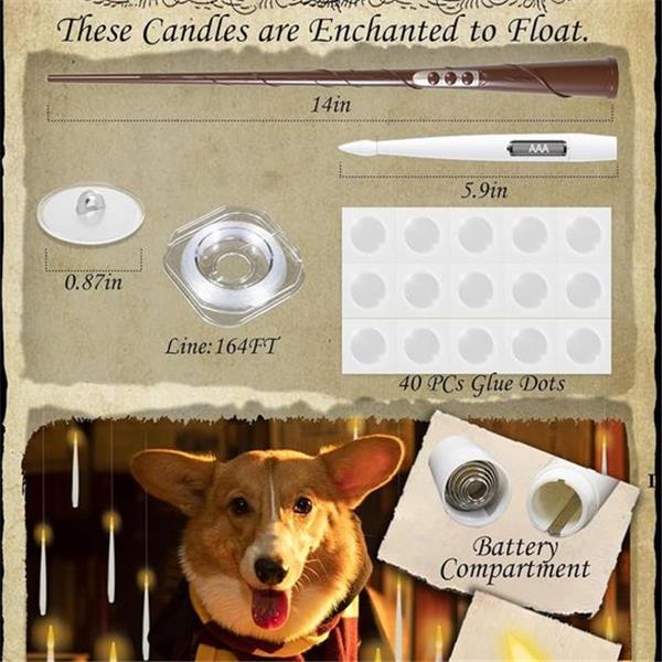 JMTONE Floating Candles with Wand, 20 PCs Magic Hanging Candles, Flickering Warm Light Flameles