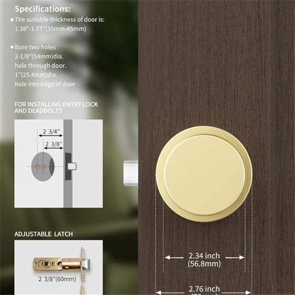 MrArm Privacy I Door Knob for Hallway, Closet and Bathroom I Reversible Heavy Duty Design I Fit