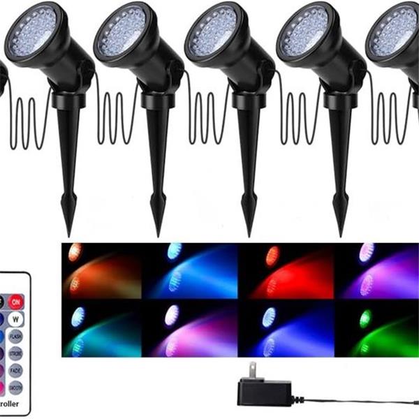 ZODIC Landscape Spotlights, 36 LED Waterproof Outdoor Lights Colorful Spot Light Long Distant R