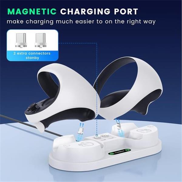 Charging Station for Playstation VR2 Sense Controller - Charging Dock with 4 Type-C Magnetic Cl