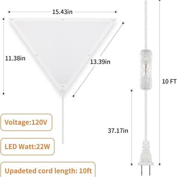 Upgraded Corner Light, 20W 2000LM LED Triangle Corner Lights, Corner Lights for Living room