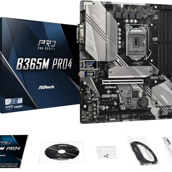 ASRock B365M PRO4 LGA1151/ Intel B365/ DDR4/ Quad CrossFireX/ SATA3&USB3.1/ M.2/ A&GbE/ MicroAT