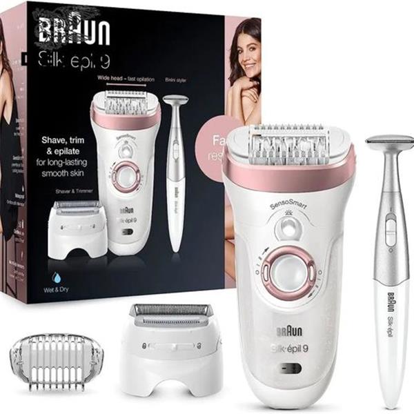 Braun Epilator, Hair Removal for Women, Series 9-890 Silk-Epil Sensosmart Epilator with Shaver