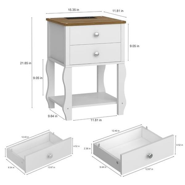 HHETOGOL Side Table with Drawers,XXCTG03WY-E