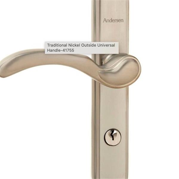 Nickel Traditional Style Handle For 1 1/4” or 1 1/2" Thick Andersen Aluminum Storm Doors Manufactur