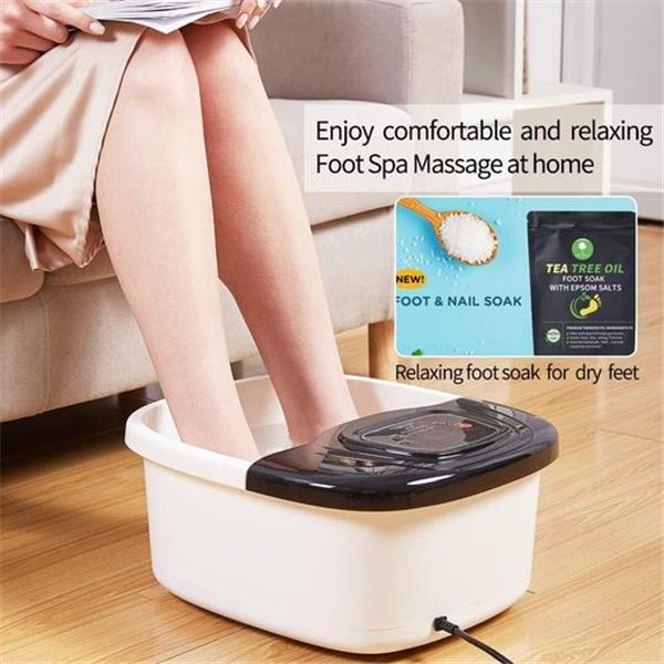 Foot Spa Bath Massager with Heat, Epsom Salt,Bubbles, Vibration and Red Light,8 Massage Roller