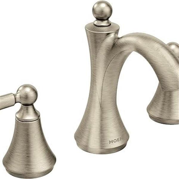 Moen T4520BN Wynford Two-Handle Widespread High-Arc Bathroom Faucet with Lever Handles, Valve R