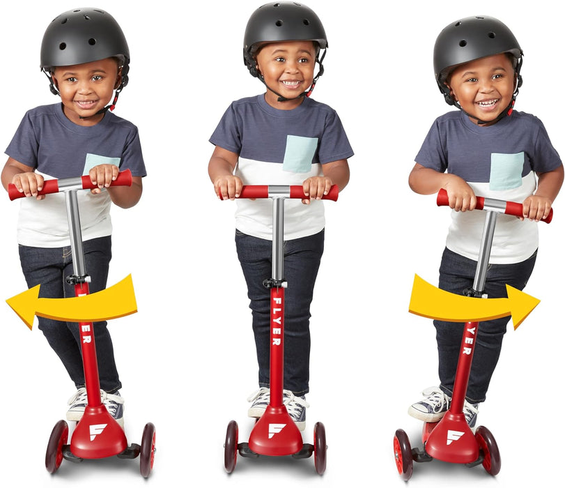 Flyer Glider Jr., Lean to Steer Toddler Scooter, Red, for Kids Ages 2-5 Years