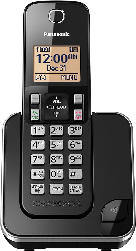 Panasonic DECT 6.0 Expandable Cordless Phone with Call Block - 1 Cordless Handset - KX-TGC380CB (Black)