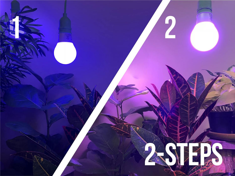Miracle LED Plant Life Cycle 2-Socket Synchronized Grow Light Kit with 2 Blue Spectrum and 2 Red & Blue Spectrum Multi-Plant Bulbs with Sproutmatic Timer Controls (3 Pack)
