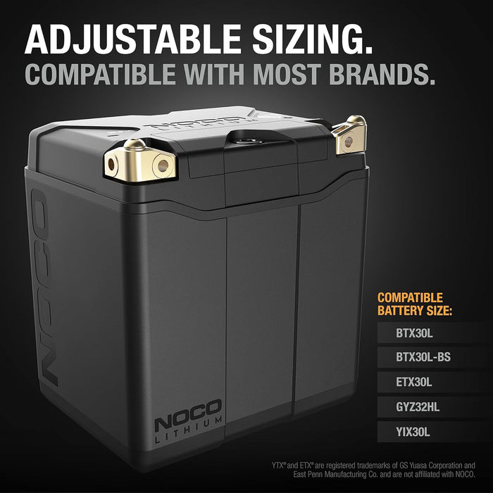 NOCO Lithium NLP30, Group 30, 700A Lithium Powersport Battery, 12V 8Ah Battery with Dynamic BMS for Motorcycles, ATVs, UTVs, PWCs, Scooters, and Snowmobiles