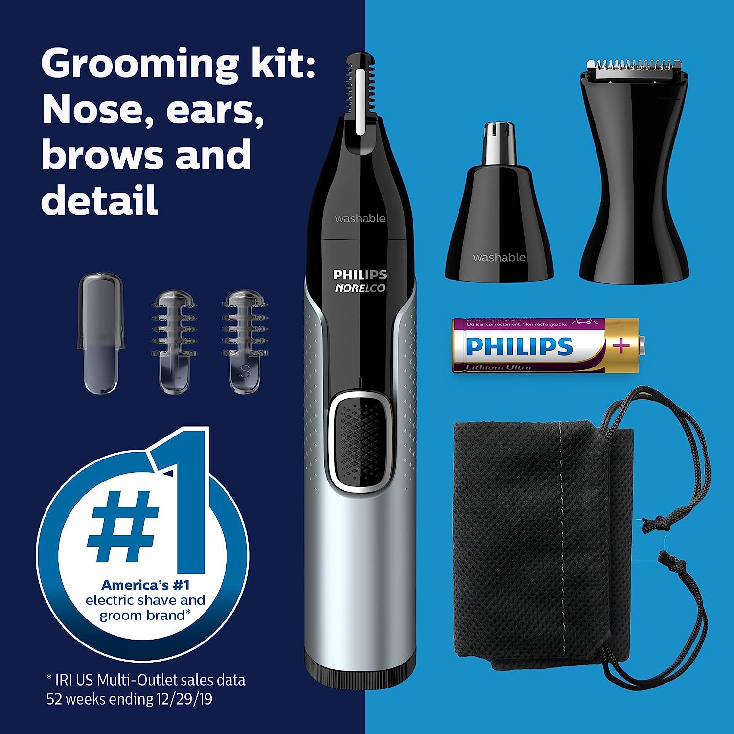 Philips Norelco Nose Trimmer 5000 For Nose, Ears and Eyebrows NT5600/42