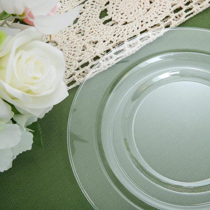 FLOWERCAT 60PCS Clear Plastic Plates - Disposable Clear Plates Heavy Duty for Party/Wedding - Include 30PCS 10.25inch Clear Dinner Plates and 30PCS 7.5inch Clear Dessert/Salad Plates