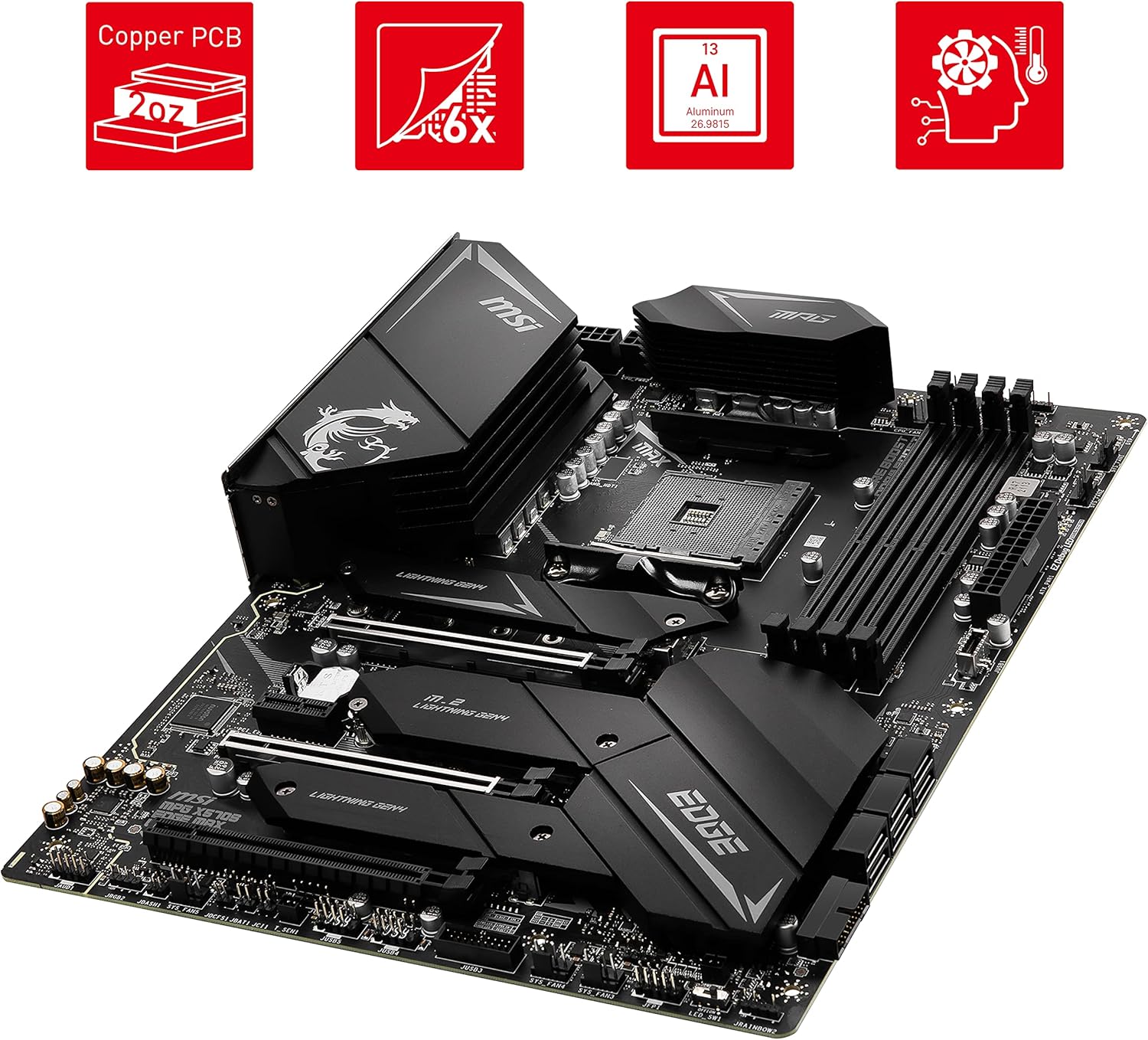 MSI MPG X570S Edge MAX WiFi Gaming Motherboard (ATX, AMD, Socket AM4. DDR4, PCIe 4, M.2 Slots, Wi-Fi 6E)