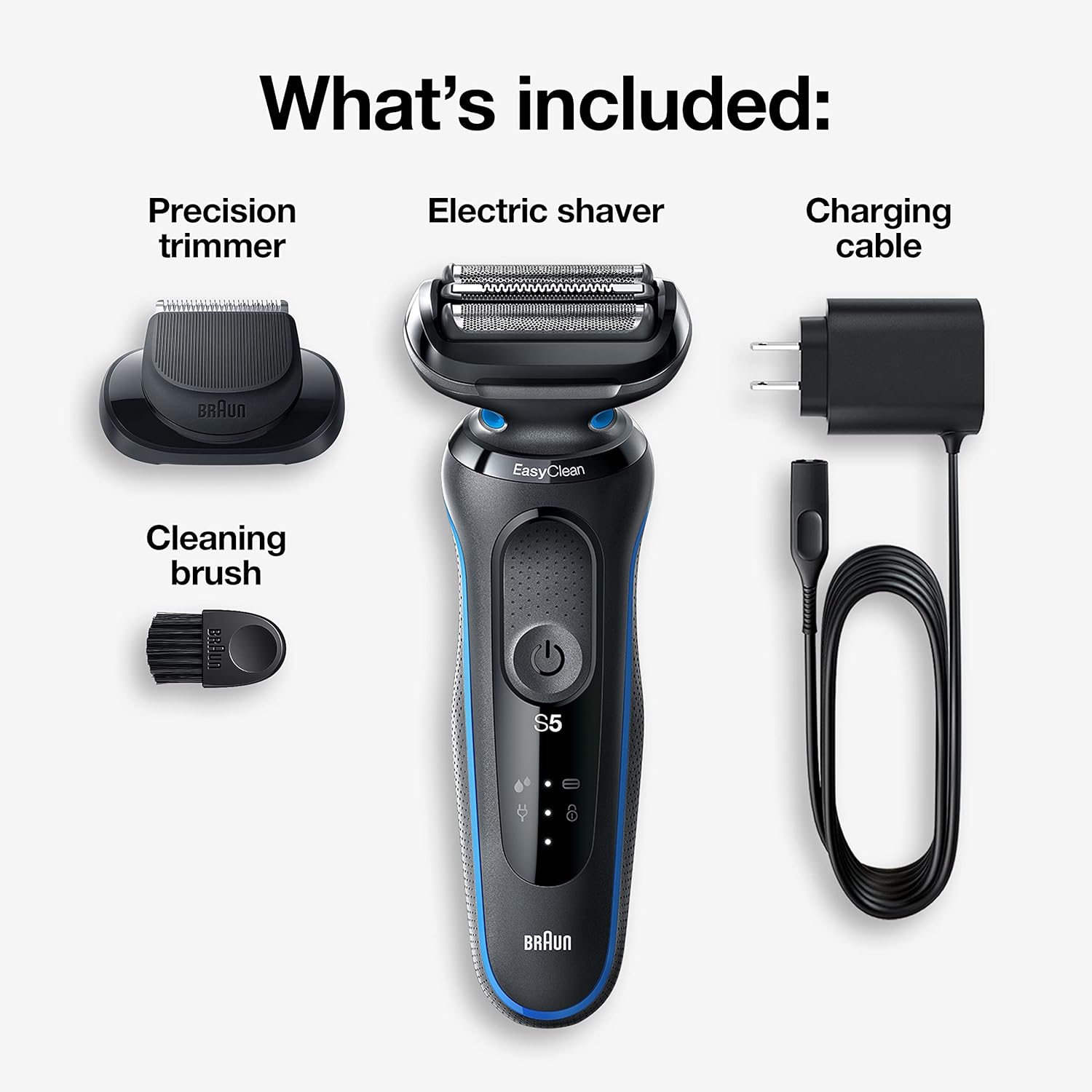 Braun Series 5 5018s Rechargeable Wet & Dry Men's Electric Shaver with Precision Trimmer