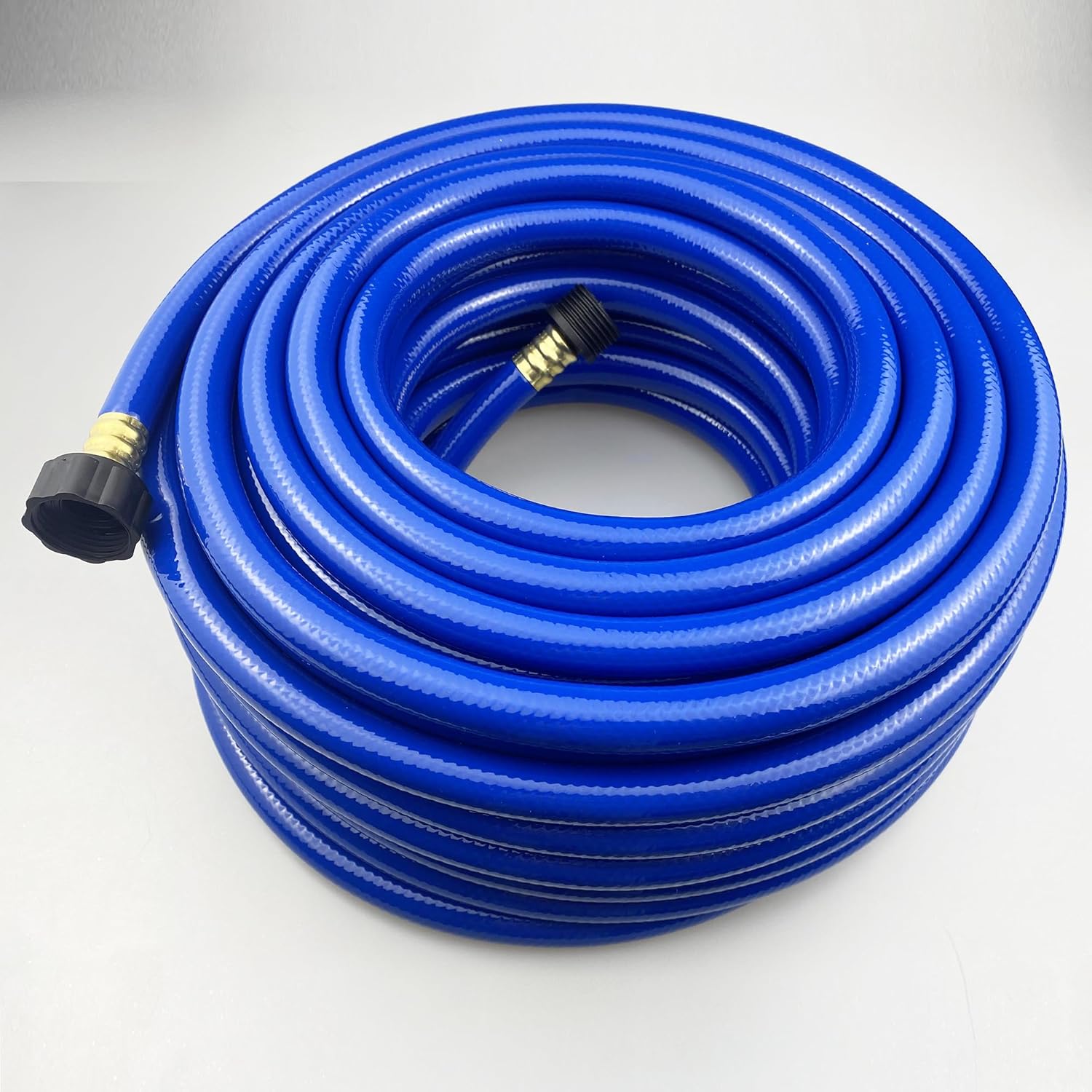 Darnassus PVC Garden Hose 1/2 Inch, Flexible Water Hose with Brass Fittings, No Leaking, Heavy Duty, for Household, Outdoors, Lawns, Patio (75 FT, Blue)