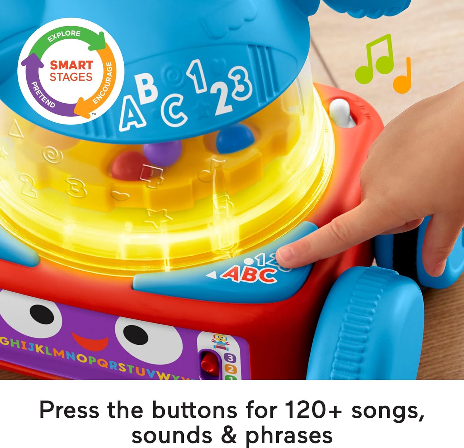 Fisher-Price Baby Toddler & Preschool Toy 4-in-1 Learning Bot with Music Lights & Smart Stages Content for Ages 6+ Months