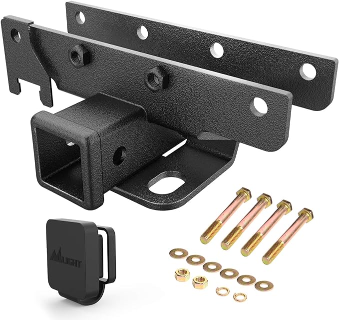 Nilight 2 Inch Rear Bumper Tow Trailer Hitch Receiver Kit Compatible for 2018 2019 2020 2021 2022 2023 Jeep Wrangler JL JLU 4 Door and 2 Door Unlimited (Exclude JK Models), 2 Years Warranty