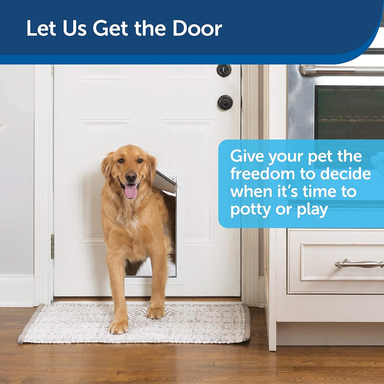 PetSafe Medium Freedom Aluminum Pet Door, Premium White