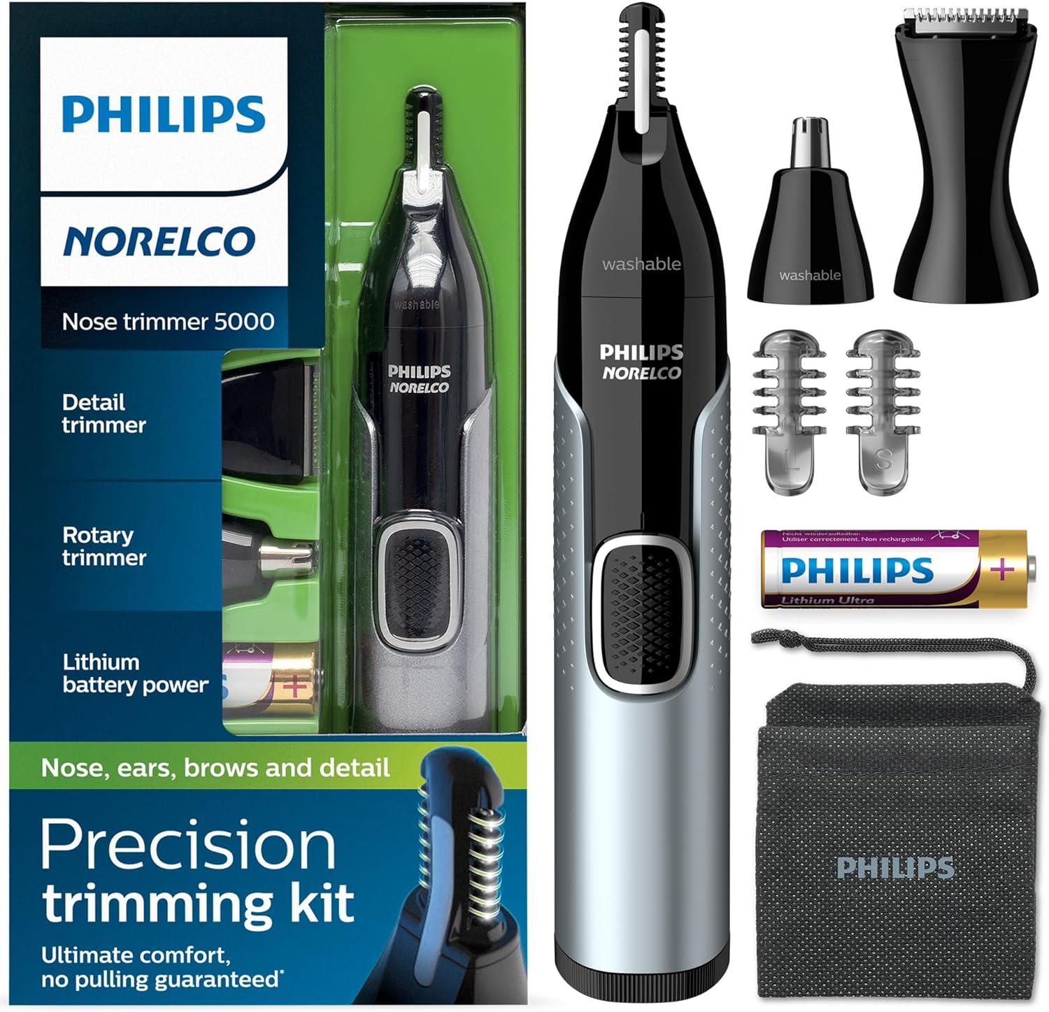 Philips Norelco Nose Trimmer 5000 For Nose, Ears and Eyebrows NT5600/42