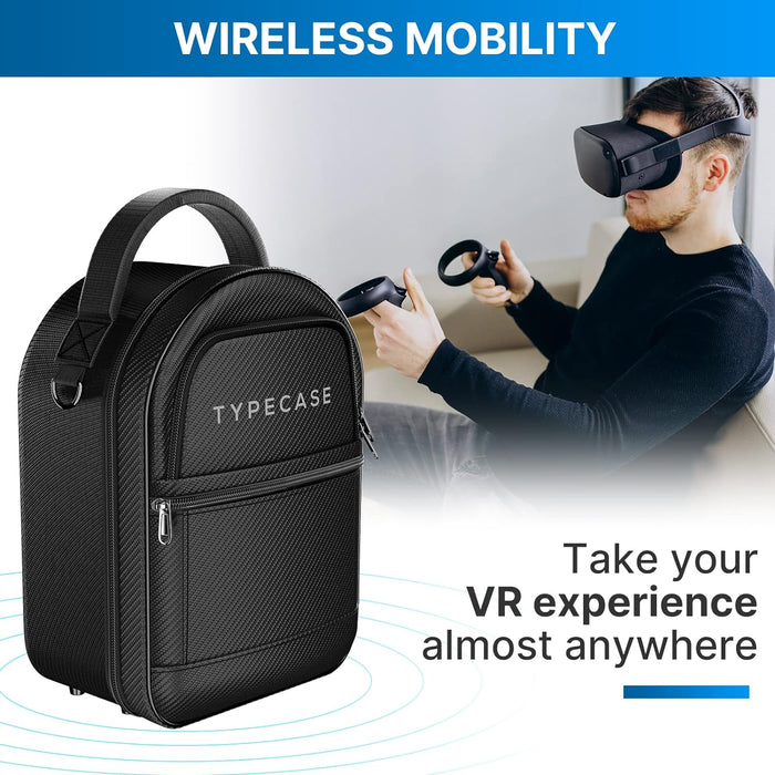 typecase Carrying Case for Oculus Quest 2, Elite Strap & Quest 2 Accessories - Holds Controllers, Battery Packs, Link Cables & Face Covers - Protective Travel Bag Compatible with Meta Quest 2 & 3