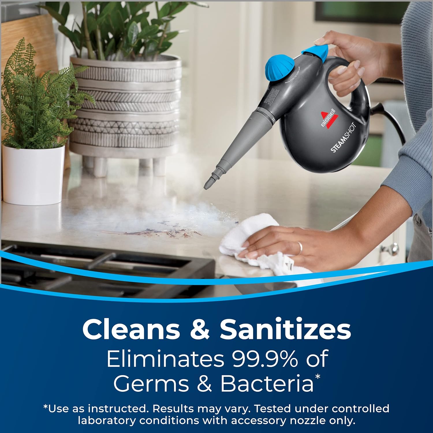 Bissell SteamShot Hard Surface Steam Cleaner with Natural Sanitization, Multi-Surface Tools Included to Remove Dirt, Grime, Grease, and More, 39N7V