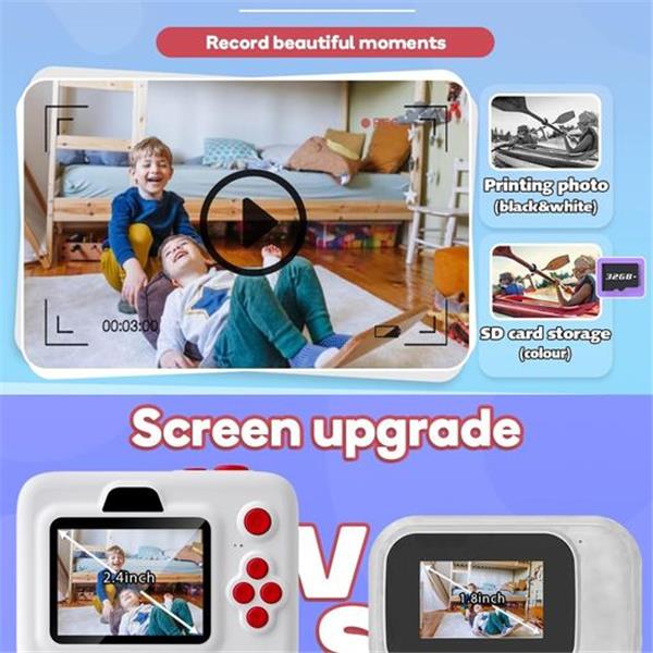 Dylanto Instant Print Camera for Kids,2.4 Inch Screen Kids Instant Cameras with Zero Ink,Christ