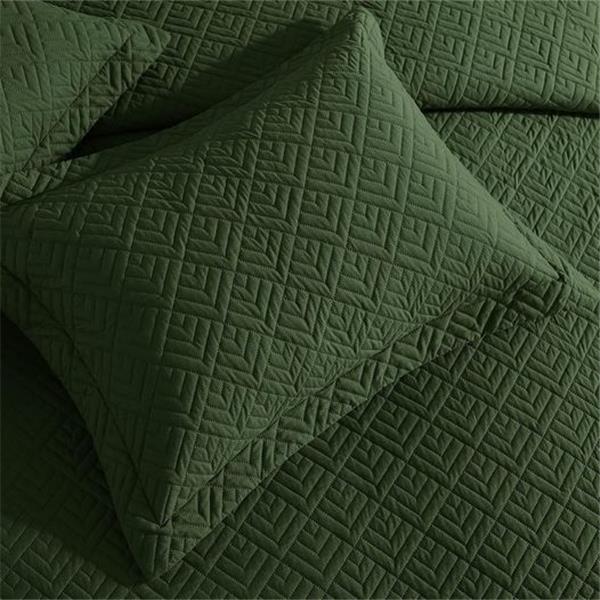 EXQ Home Quilt Set Twin Size Olive Green 2 Piece,Lightweight Soft Coverlet Modern Style Squares