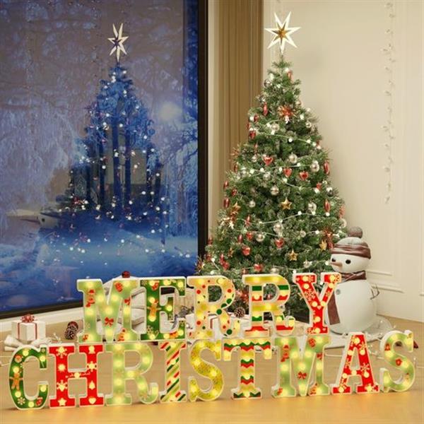 Christmas Decorations - 14 LED Letters Christmas Lights 'MERRY CHRISTMAS' for Christmas Party H