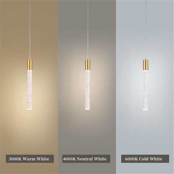 cidimdan Gold LED Pendant Lighting Fixtures with Bubble Crystal 1 Light Hanging Lighting Fixtur