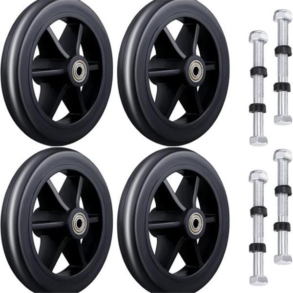 Datanly 4 Pcs Replacement Wheels for Walkers with 4 Axles Rollator Replacement 6 Inches Walker
