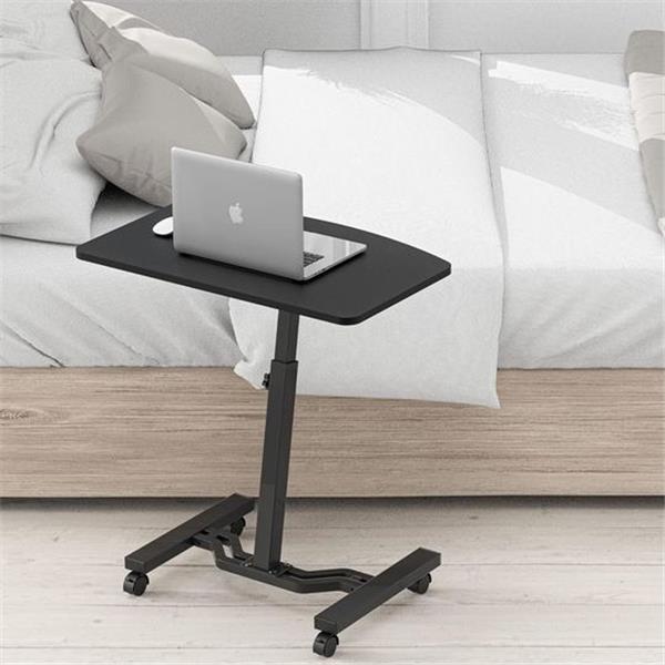 SHW Height Adjustable Mobile Laptop Stand Rolling Desk, Black