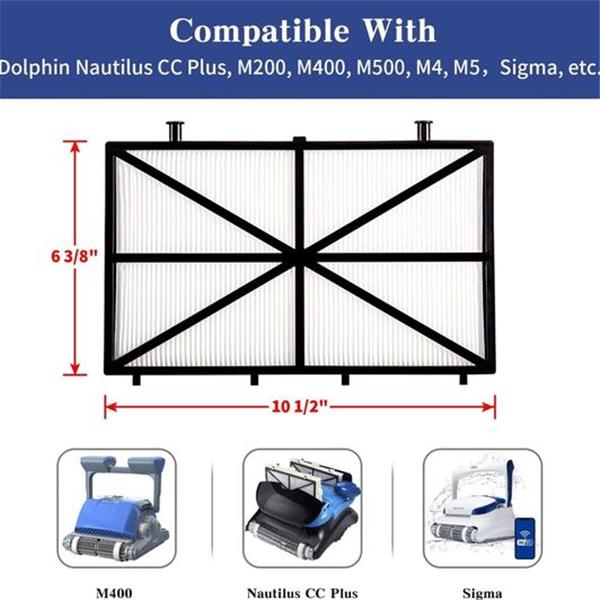 SUNRRA Ultra Fine Filters Compatible with Dolphin Nautilus CC Plus (Not for Nautilus CC), M200/