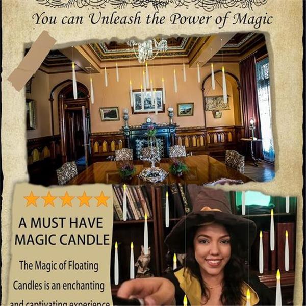 JMTONE Floating Candles with Wand, 20 PCs Magic Hanging Candles, Flickering Warm Light Flameles