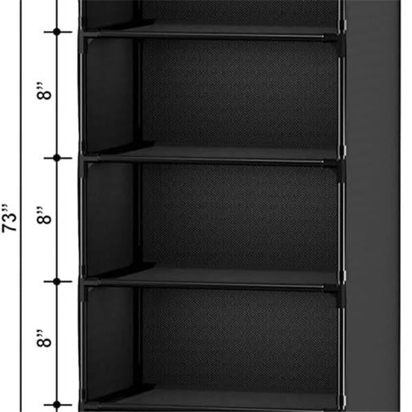 FIDUCIAL HOME Shoe Cubby 9 Tiers Covered Shoe Rack Shelf Storage Organizer Tall Narrow