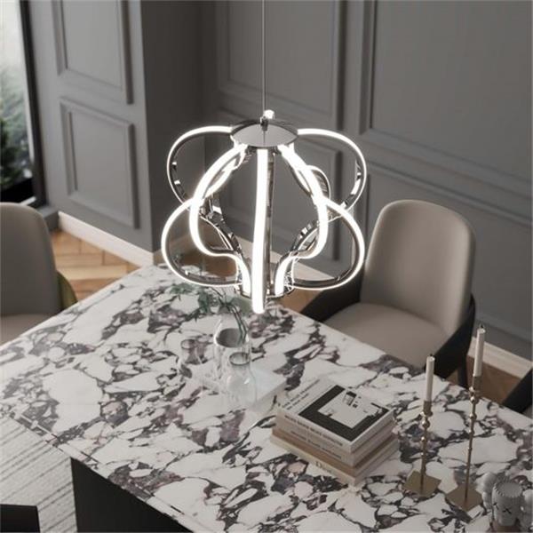 Modern LED Chandelier Acrylic Design Adjustable Hanging Chandelier Easy Install Suitable for Di