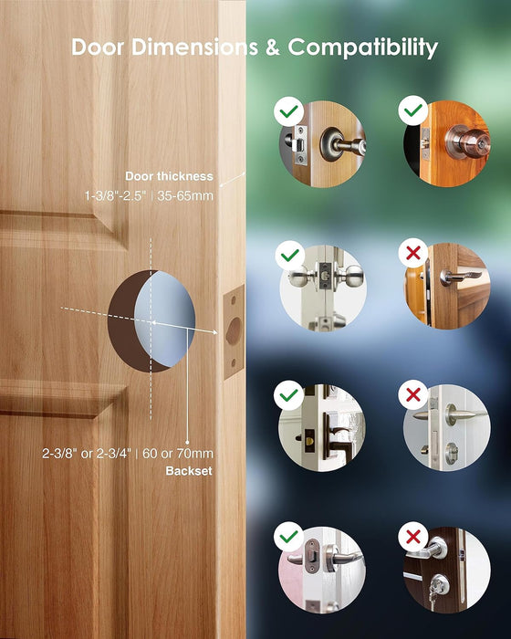 HOLOMARQ Smart Door Knob with Keypad HomeKit Over Thread 𝗥𝗲𝗾𝘂𝗶𝗿𝗲𝘀 𝗧𝗛𝗥𝗘𝗔𝗗 𝗘𝗻𝗮𝗯𝗹𝗲𝗱 𝗔𝗽𝗽𝗹𝗲 𝗛𝗼𝗺𝗲 𝗛𝘂𝗯 for Bedroom or Interior Use (Sequra Smart Metallic Gold)