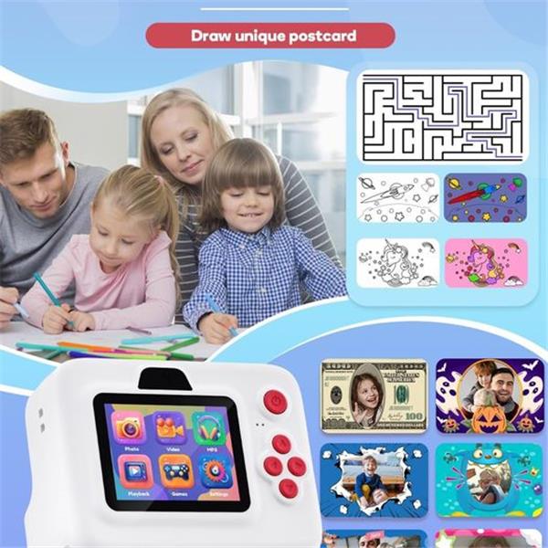 Dylanto Instant Print Camera for Kids,2.4 Inch Screen Kids Instant Cameras with Zero Ink,Christ