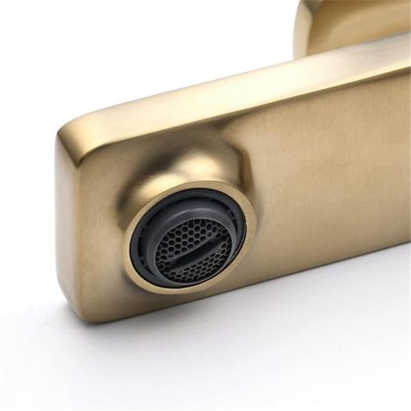 SHUNLI Brushed Gold Bathroom Faucet, Bathroom Vessel Sink Faucet Brushed Brass, Tall Bathroom F