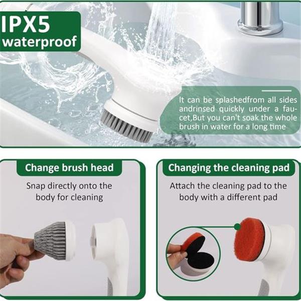 Electric Spin Scrubber with Charging Base-3Speeds, AzaRsd Shower Scrubber with Powerful Motor a