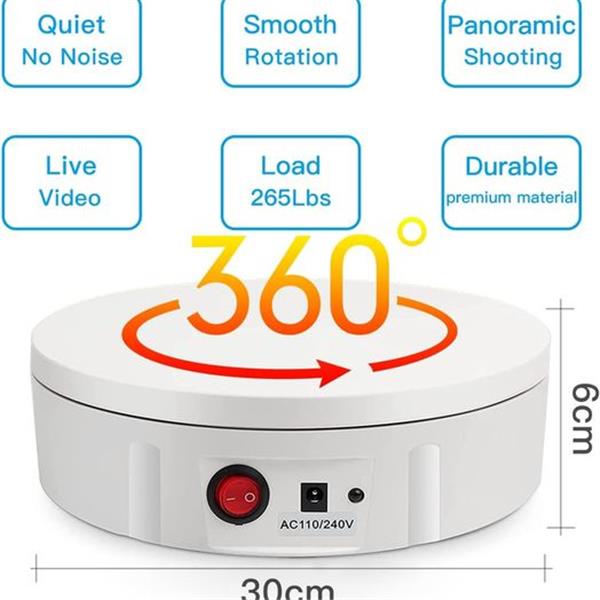 JAYEGT Motorized Rotating Display Stand, 360 Degree Electric Rotating Turntable for Photography