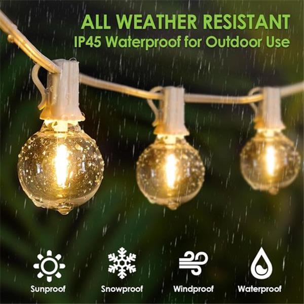 Mlambert 100Ft LED Outdoor String Lights, Dimmable Waterproof G40 Globe Patio Lights with 50+3